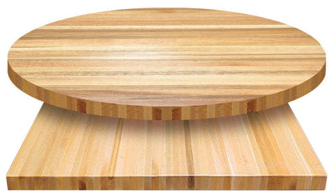 Assisted Living Dining Table Top Only  30" Round- Solid Butcher Block - Oak