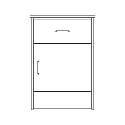 Resident  Room Bedside Cabinet, 1 DWR 1 Door Heartland Collection
