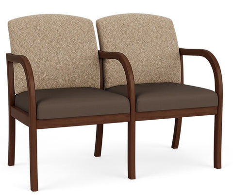 Lesro Weston Wood 2 Seat with center arm WS2103 Quick Ship