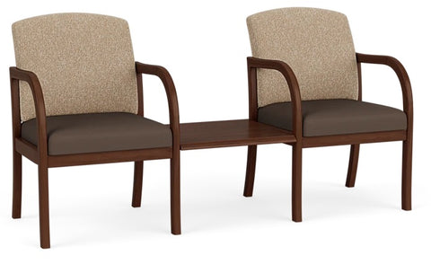 Lesro Weston Wood 2 Seat with Center Table WS2201 Quick Ship
