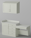 Exam Room Cabinet Package C - Shaker door styling w/ Desk 72""w