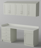 Exam Room Cabinet Package D - Shaker door styling w/ Center Open Desk 78""w