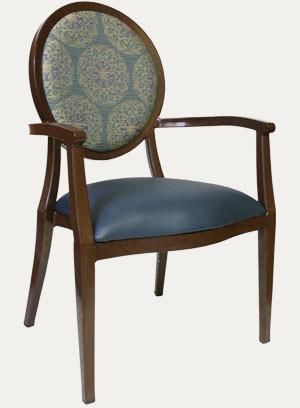 Metal Wood Dining Chair, Round Back, Assisted Living-CostPlus Medical Supply
