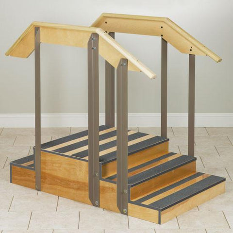 Physical Therapy Staircase, Compact Up/Down Straight style, 36"w-CostPlus Medical Supply