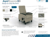 Knu Lazboy Rapid Response Durable 650 Recliner with Fold Down Patient Transfer K1167U