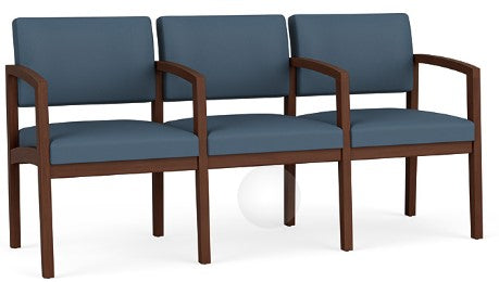Lesro Lenox Wood 3 Chair Reception with Center Arms - LW3101 Quick Ship