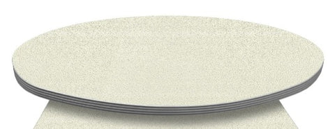 Assisted Living Dining Table Top Only- Retro Round HPL top w Ribbed T mold edge