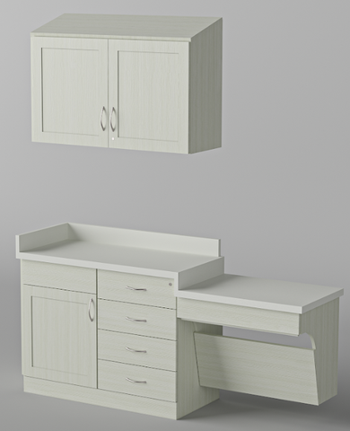 Exam Room Cabinet Package C - Shaker door styling w/ Desk 72""w