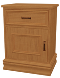 Resident Room Bedside Cabinet, 1 drawer, 1 door, Ashbury Collection
