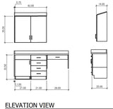Exam Room Cabinet Package - Shaker door styling w/ desk and sink 72"w
