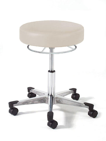Physician Exam Stool,w/ full ring lever, Deluxe Series w/Glides, 17-22"h-CostPlus Medical Supply